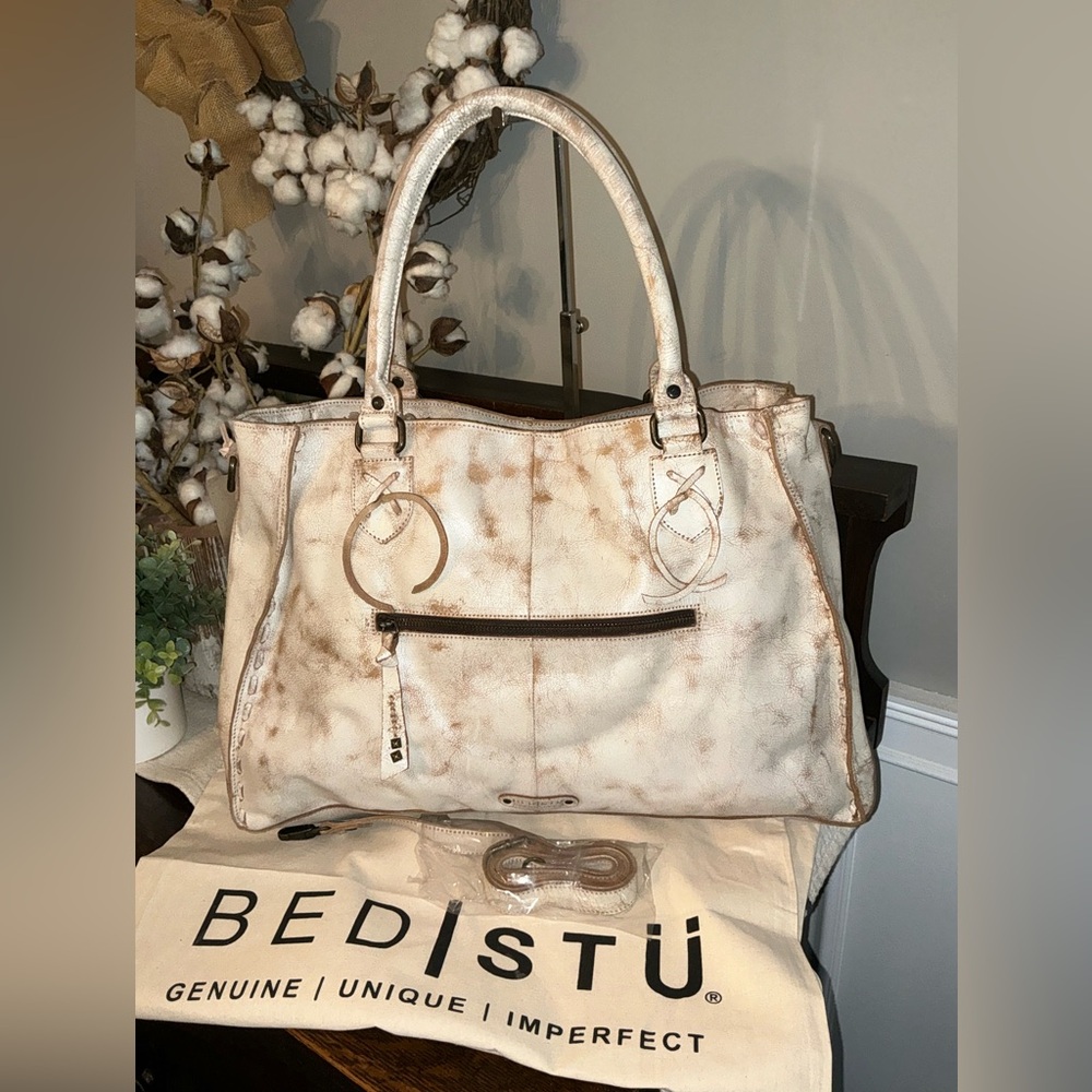 NWT Bed Stu Leather Rockaway Shoulder Crossbody Bag Tote Nectar Lux MSPR $345 - Picture 2 of 15